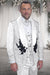 Men's Designer Floral Rhinestone Prom & Wedding Tuxedo in Black & White