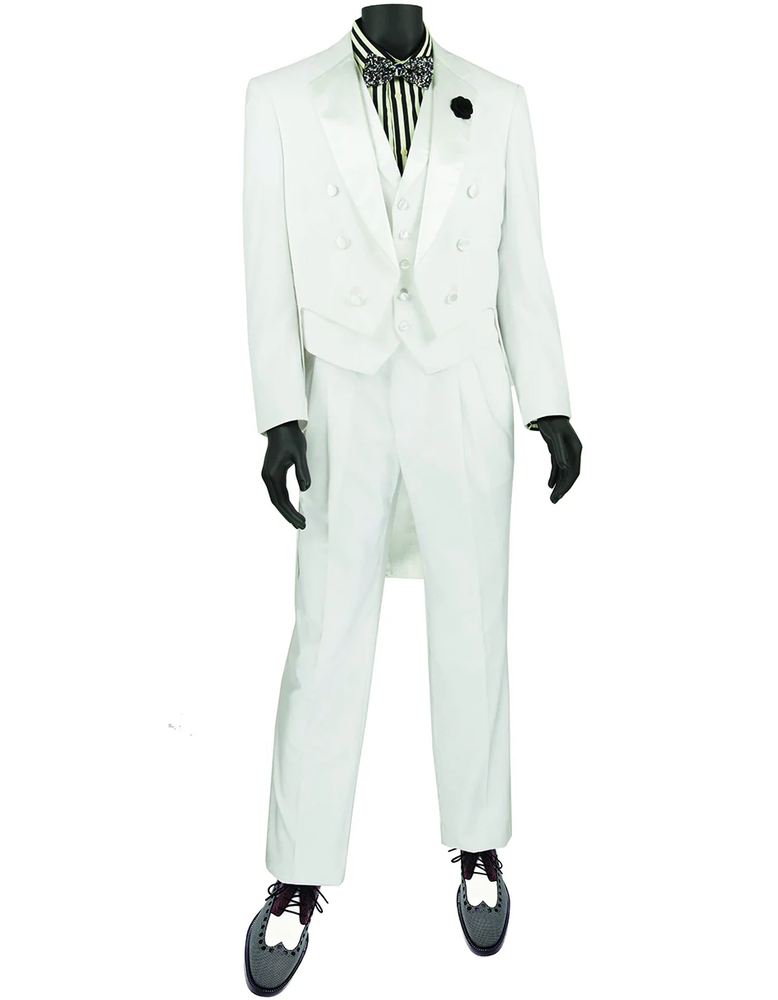 White Prom Suit - White Prom Tuxedo Suits - White Wedding Classic Tail  Tuxedo