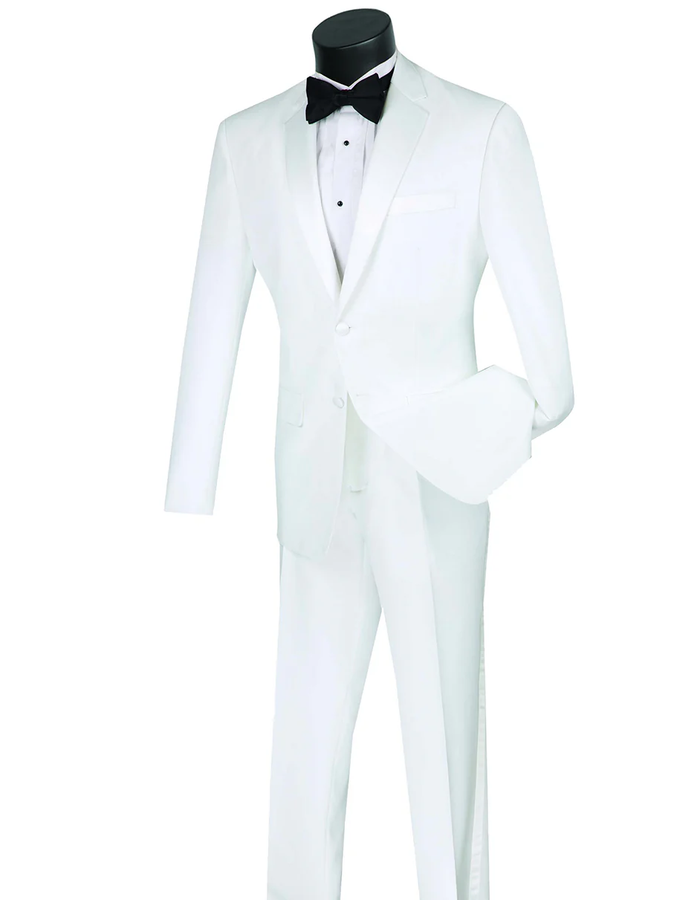 White Prom Suit - White Prom Tuxedo Suits - White Wedding  Slim Fit Tuxedo