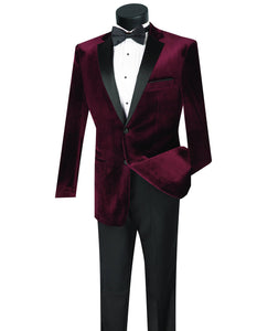 Maroon Prom Suit - Maroon Prom Tuxedo Suits - Maroon Wedding Tuxedo Mens Velvet Notch Prom Tuxedo in Burgundy