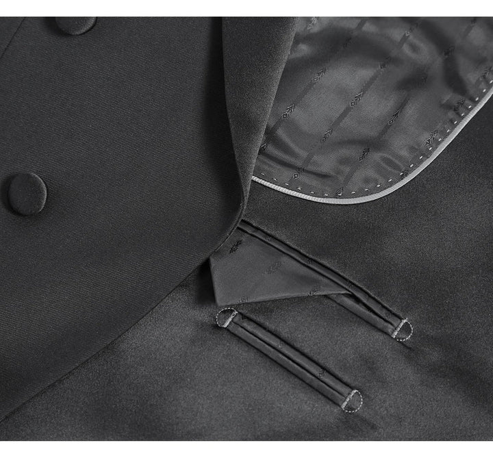 Black  Prom Tuxedo Suit - Black Wedding Suit - Mens Classic Full Dress Tail Tuxedo