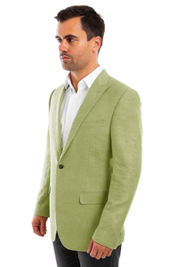 Tailoring Men's Mint Green Linen Two Button Blazer by Tazio Tailoring