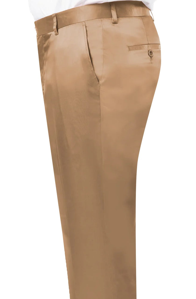 Shiny Dress Pants Tan - Sharkskin Pant For Men - Sateen Pants