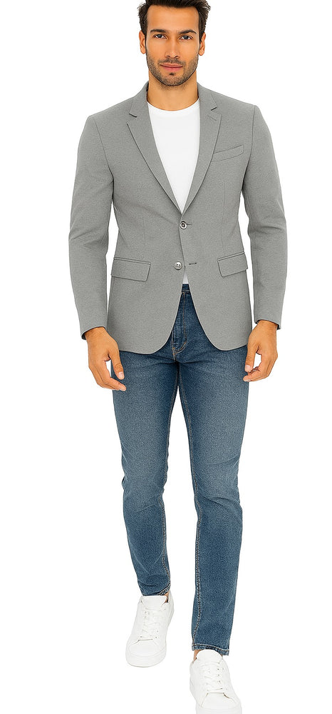 "Tazio Men's Slim-Fit Ultra Stretch Travel Blazer - Light Grey"