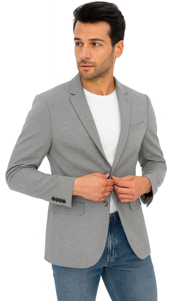 "Tazio Men's Slim-Fit Ultra Stretch Travel Blazer - Light Grey"