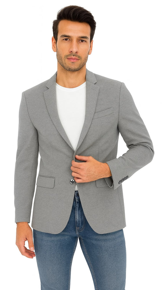 "Tazio Men's Slim-Fit Ultra Stretch Travel Blazer - Light Grey"