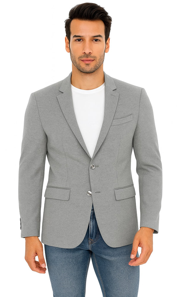 "Tazio Men's Slim-Fit Ultra Stretch Travel Blazer - Light Grey"