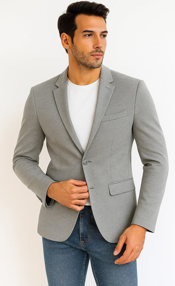 "Tazio Men's Slim-Fit Ultra Stretch Travel Blazer - Light Grey"