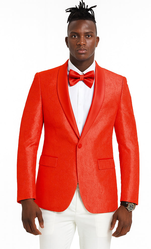 50–70-Character Span: Tazio Red Slim Fit Paisley Tuxedo Jacket for Weddings and Proms