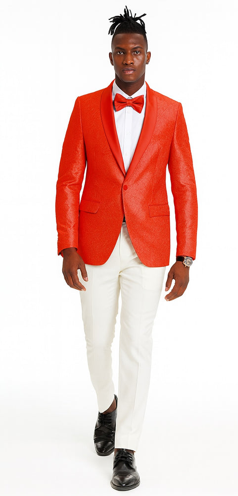 50–70-Character Span: Tazio Red Slim Fit Paisley Tuxedo Jacket for Weddings and Proms