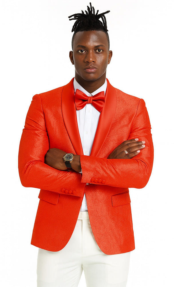 50–70-Character Span: Tazio Red Slim Fit Paisley Tuxedo Jacket for Weddings and Proms