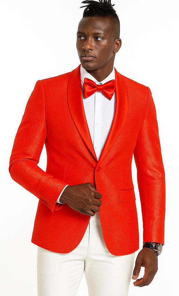 50–70-Character Span: Tazio Red Slim Fit Paisley Tuxedo Jacket for Weddings and Proms