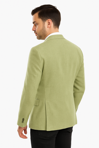 Tailoring Men's Mint Green Linen Two Button Blazer by Tazio Tailoring