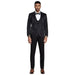 2024 Floral Mens 3PC Suit w/ Double Breasted Prom Vest by Tazzio, Black - Men's Tuxedo USA