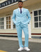 Men's Stacy Adam's Two Button Fancy Vested Teal Green Suit - Men's Tuxedo USA