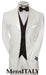 White Tuxedo Two Buttons + Black Vested + Tuxedo Shirt & Bow Tie Package White (NJT3HT)