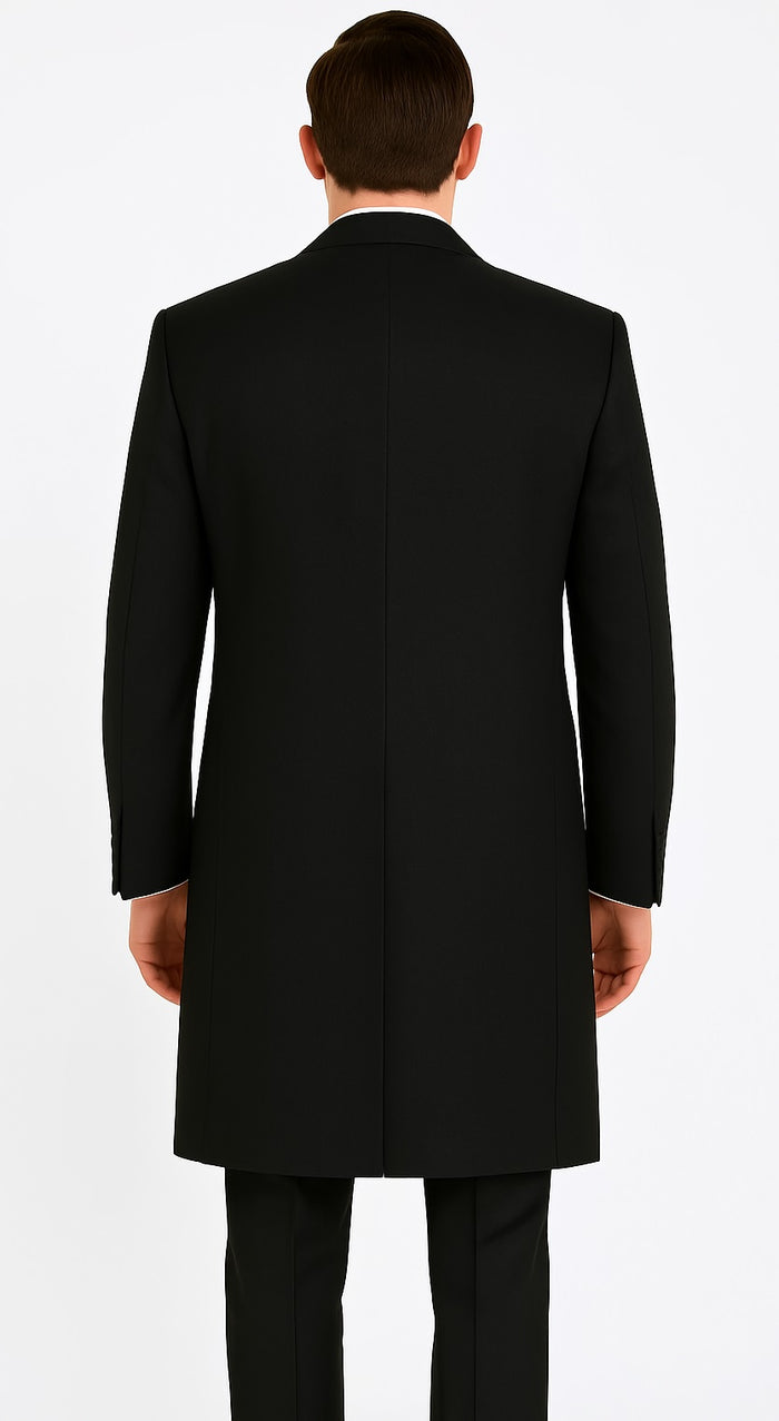 Three Quarters Length Men's Dress Coat 3/4 Length Men's Car Coat In Feel Charcoal Men's Overcoat