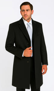 Three Quarters Length Men's Dress Coat 3/4 Length Men's Car Coat In Feel Charcoal Men's Overcoat