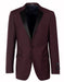 Mens 2 Button Designer Notch Tuxedo in Burgundy - Men's Tuxedo USA