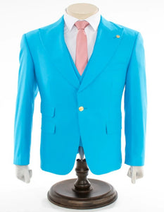 Turquoise 3-Piece Slim-Fit Suit