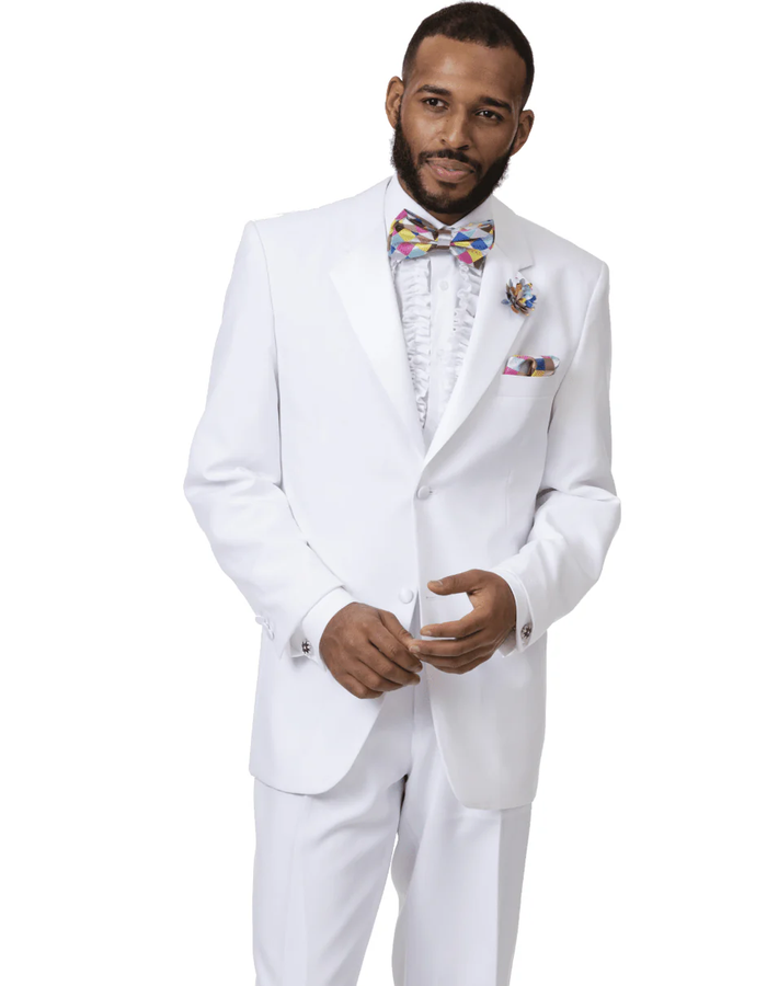 White Prom Suit - White Prom Tuxedo Suits - White Wedding  Lapel Tuxedo