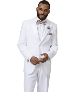 White Prom Suit - White Prom Tuxedo Suits - White Wedding  Lapel Tuxedo