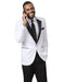 Mens Classic One Button Notch Tuxedo in White & Black - Men's Tuxedo USA