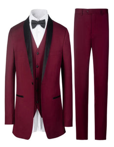 Mens Tuxedo Slim Fit Burgundy,Green and Navy Blue
