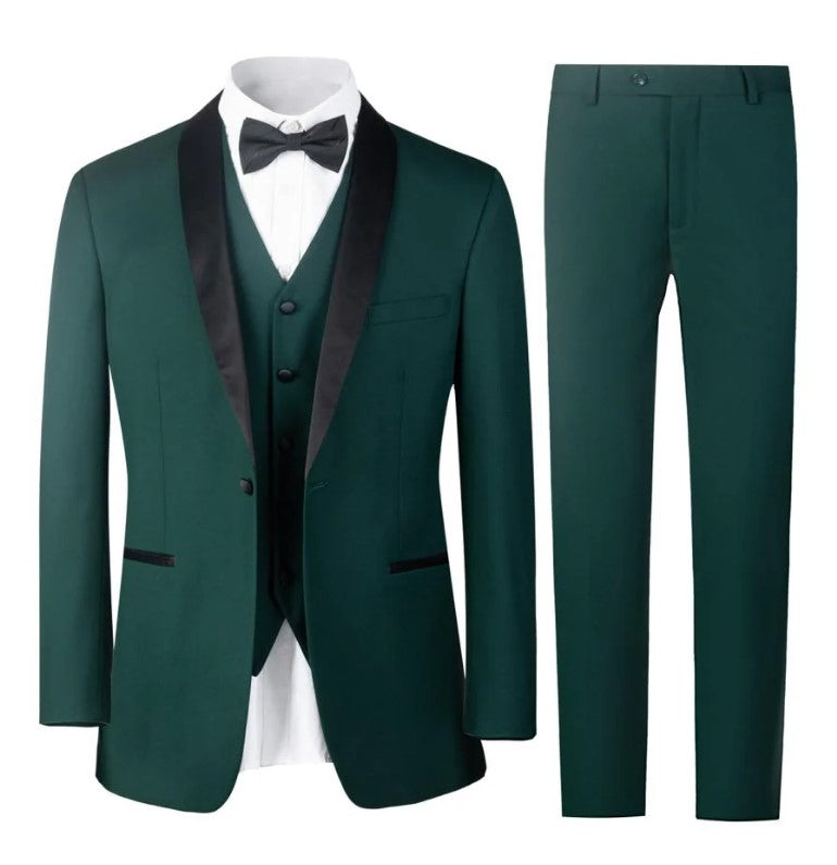 Mens Tuxedo Slim Fit Burgundy,Green and Navy Blue