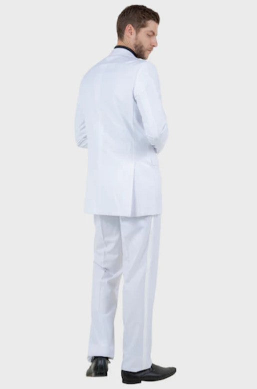 Big and Tall Tuxedo - White Notch Lapel Modern Fit Tuxedo