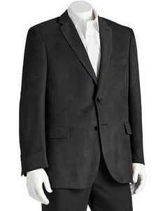Microsuede Men's Black Classic Fit 2 Button Polyester Double Vent Blazer