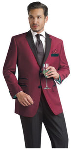 Black and Burgundy ~ Maroon Suit ~ Wine Color Two Button Party Suit Tuxedo Blazer Suit W/ Black + Free Pants Dinner Jacket