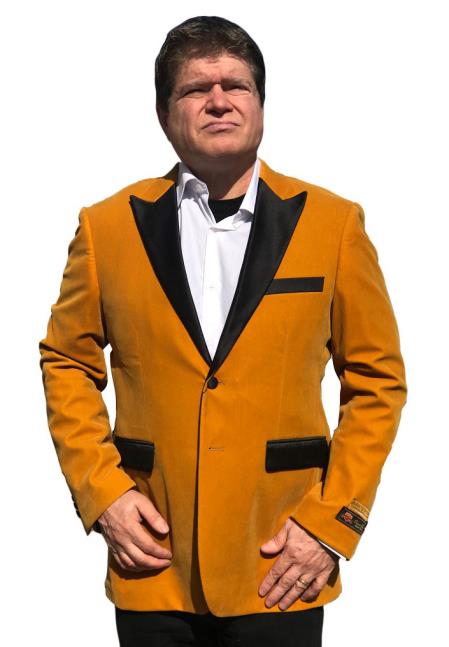 Men's Cheap Priced Gold Velvet ~ Velour Clearance Big And Tall Blazers Blazer / Sport Coat