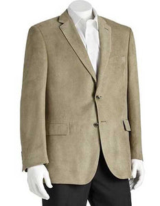 Microsuede Men's 2 Button Sage Polyester Double Vent Classic Fit Blazer
