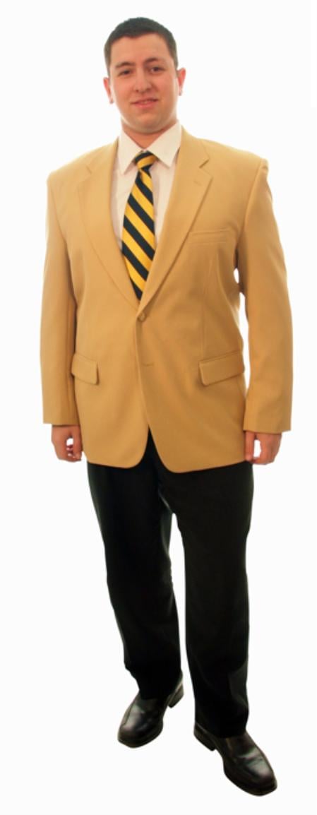 Single Breasted 2 Button Solid Camel ~ Khaki ~ Tan ~ Beige Cheap Priced Unique Fashion Designer Men's Dress blazers Sale
