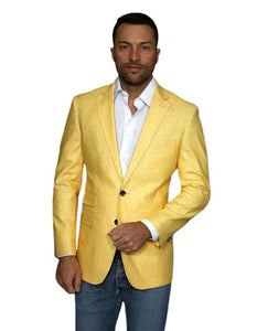 Men's Yellow 2 Buttons 100% Cheap Priced Designer Fashion Dress Casual Blazer For Men On Sale Sport Coat Blazer
