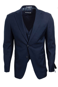Men's Classic Design Vested Stacy Adams Suit in Navy Blue