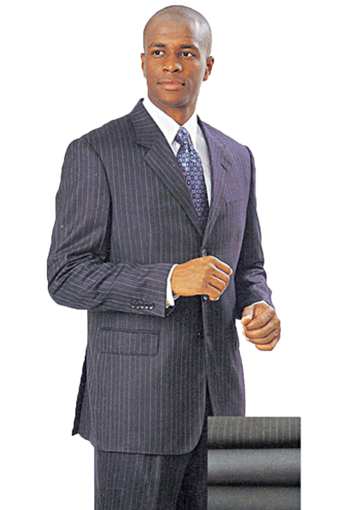 3 Button Mens 100% Wool Classic Fit Suit in Grey