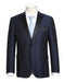 Mens 1 Button Satin Peak Lapel Paisley Prom Ultra Slim Fitted Blazer in Navy Blue - Men's Tuxedo USA