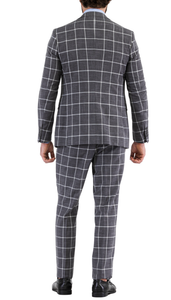Harvy Grey Mens 2 Button Slim Notch Lapel Suit