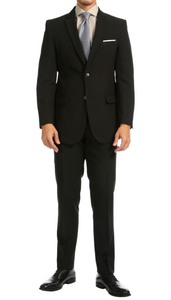 PL1969 Men's Black 2-Piece Suit — Big & Tall Fit, Sizes 38-72 (Short, Regular & Long)