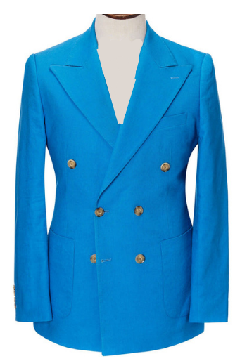 Turquoise Linen Blazer - Light Blue Linen Summer Sport Coat