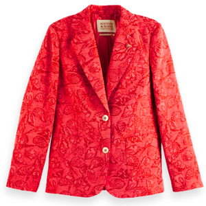 Mens Paisley Blazer - Floral Sport Coat - Red Sport Jacket
