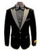 Mens Designer Velvet Dinner Jacket Tuxedo in Black with Silver Diamond Lapel - Men's Tuxedo USA