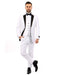 Mens Vested Modern Fit Notch Tuxedo in Black/White - Men's Tuxedo USA