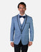 Statement Men's Steel Blue Vested with Black Trim Fine Lapel 100% Wool Tuxedo - Men's Tuxedo USA