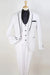 All White Mens Tuxedo -  Wedding Suit - Mens Two Button Slim Fit Vested Prom Tuxedo Suit With Trim In White - Men's Tuxedo USA