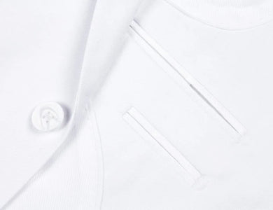 White Wedding Suit For Men - Perfect For Groom - Mens Basic Two Button Classic Fit Suit In White - Men's Tuxedo USA