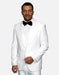 Statement Men's White with White Lapel Vested 100% Wool Tuxedo - Men's Tuxedo USA
