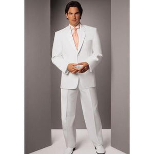 Men'S White Two Button Notch Tuxedo